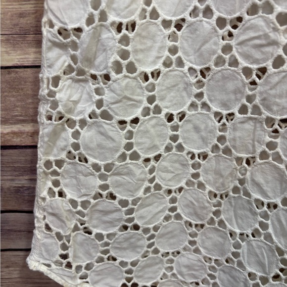 Anne Fontaine Button Down Tunic Blouse Eyelet - Picture 3 of 5